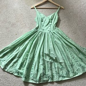 1950s Sea-foam cotton dress